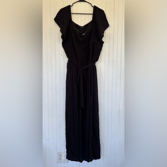 Lane Bryant Women's Flutter-Sleeve Crochet-Front Maxi Dress in Black Size 18 NWT - Picture 3 of 11